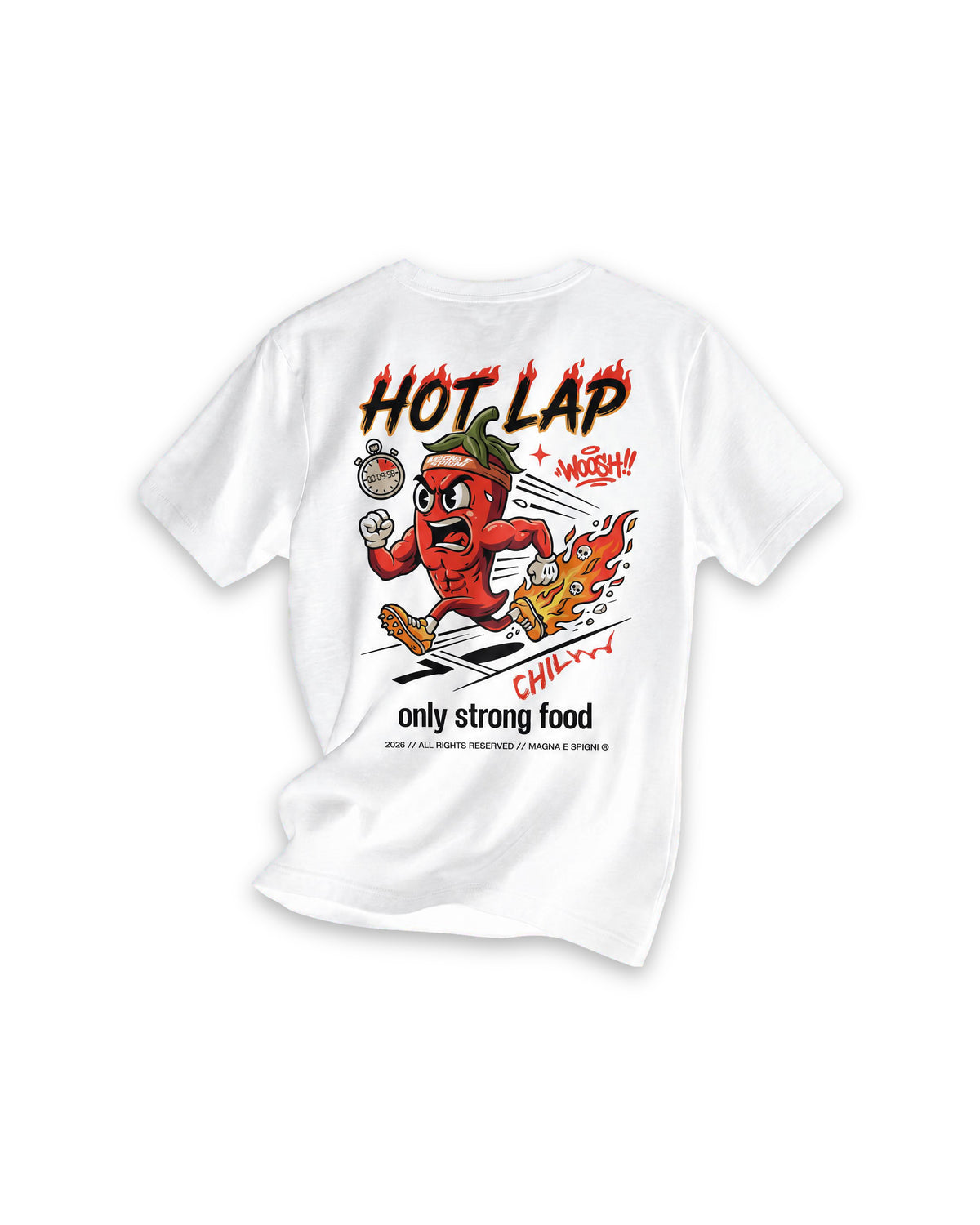 Hot Lap — T-shirt Bianca, retro