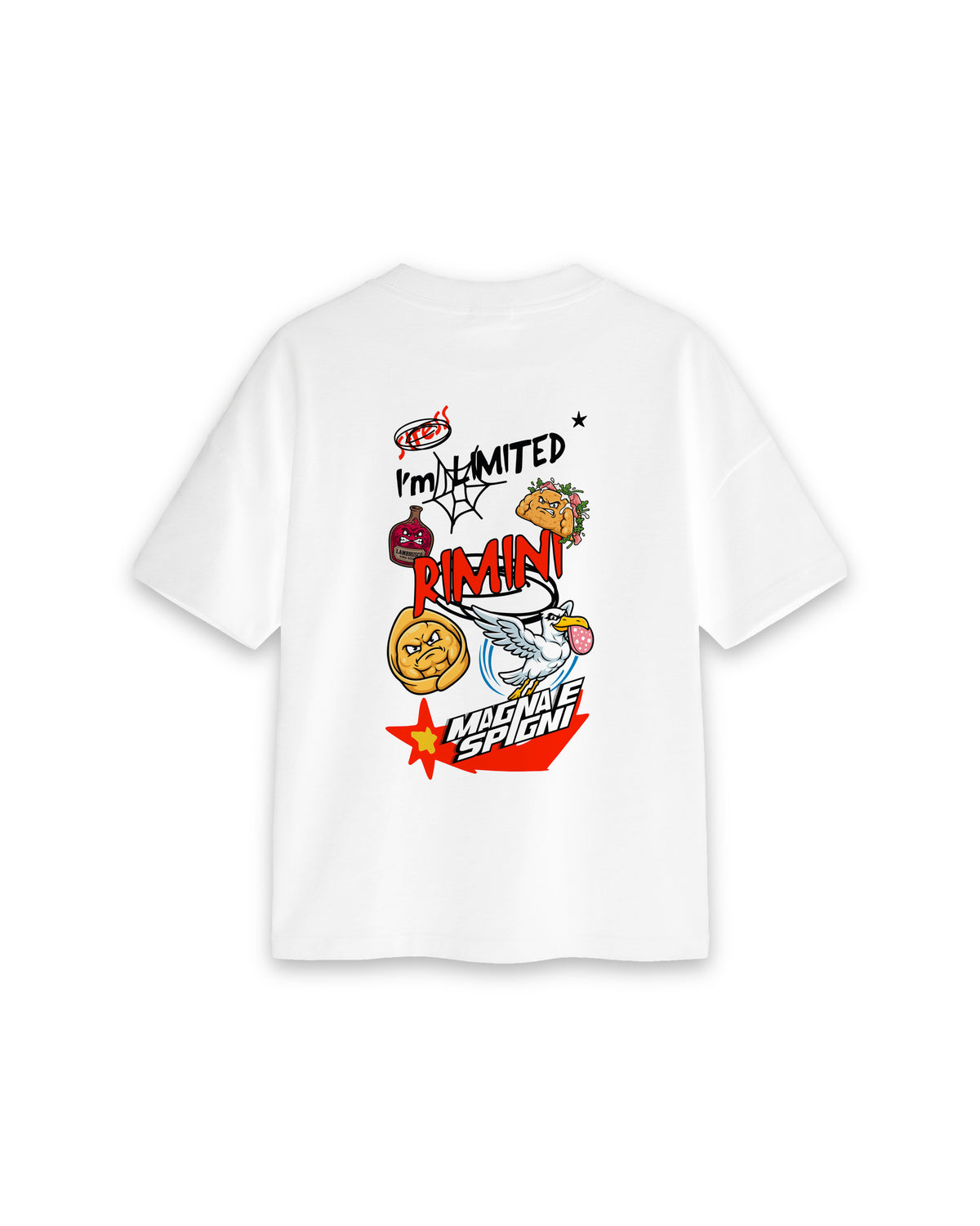Limited Rimini Edition — T-shirt Oversize Bianca, retro